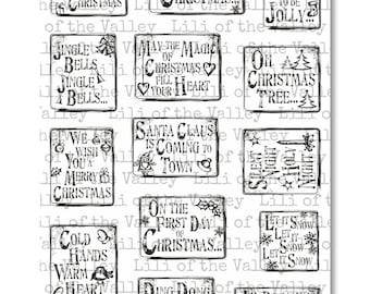 Christmas Grungy Messages - A5 Stamp Set