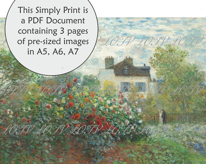 LOTV Full Colour Simply Print - Artist's Garden at Argenteuil - Claude Monet - 3 Page PDF