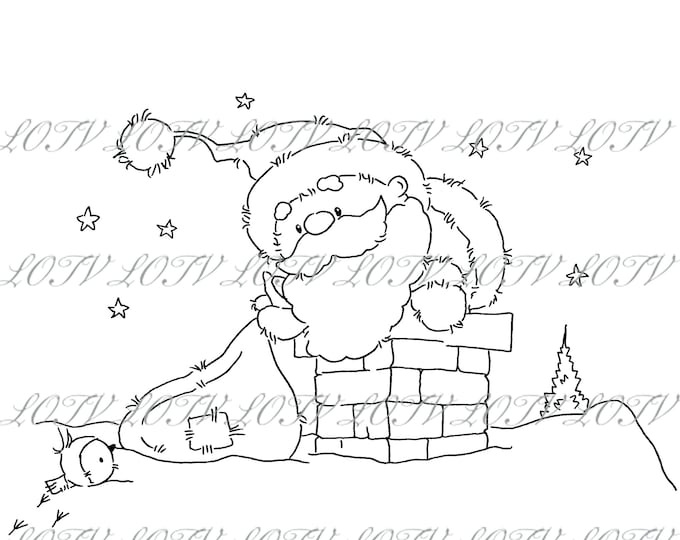 LOTV Digi Stamp - IH - Rooftop Santa - Digital