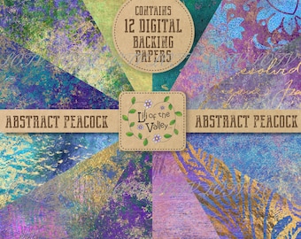 LOTV Backing Paper Set - KR - Abstract Peacock, JPEG, Digital