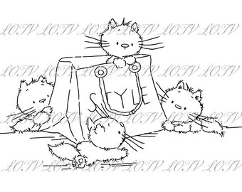 Lili of the Valley Digi Stamp - IH - Kittens with Style, JPEG, Digital