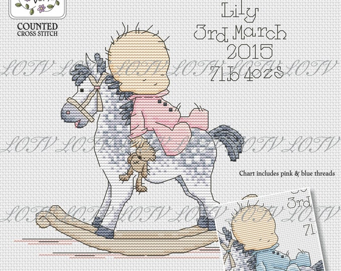 Rocking Horse - Cross Stitch Downloadable Chart - PDF Pattern