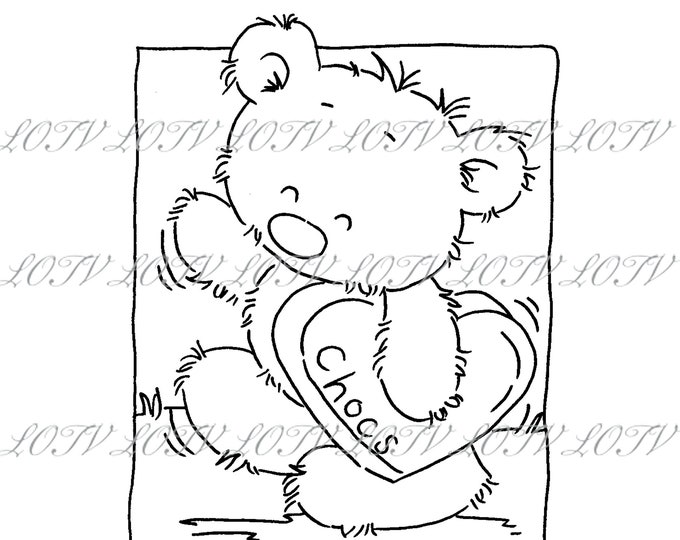 Lotv Digi Stamp - AS -  Little Ted - Chocs, Jpg, Love, Digital