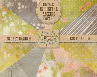 Lili of the Valley Backing Paper Set - Secret Garden, JPEG, Digital