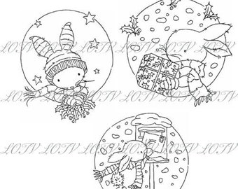 LOTV Digi Stamp - AS - Trio Noel Bunny, JPEG, Digital