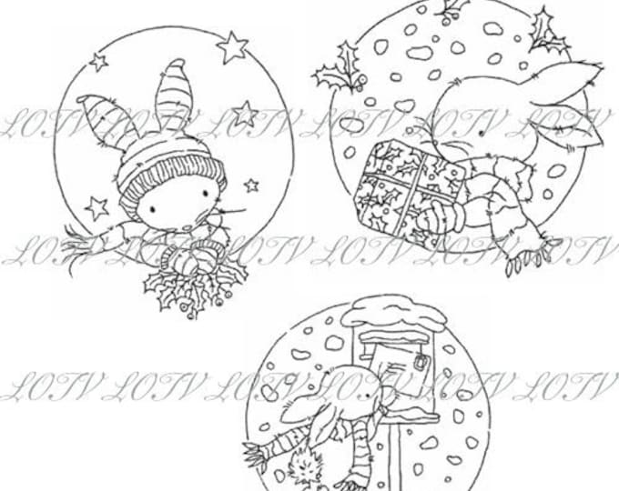 LOTV Digi Stamp - AS - Trio Noel Bunny, JPEG, Digital