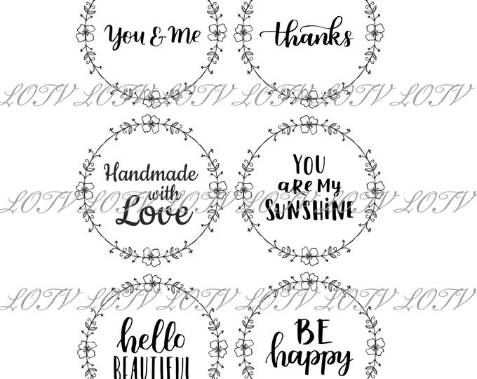 LOTV Digi Stamp Set - Love & Wishes Circular Sentiments, Digital