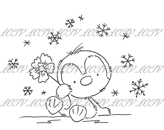Lili of the Valley Digi Stamp - IH - Snow Cute, JPEG, Christmas, Xmas, Noel, Festive, Snow, Digital