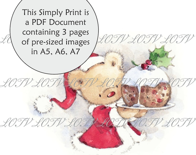 LOTV Full Colour Simply Print - IH - Teddy Pudding, 3 Page PDF, Digital