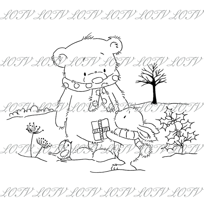 Christmas GC Snow Digital Festive Xmas Christmas Friends Noel JPEG Lili of the Valley Digi Stamp
