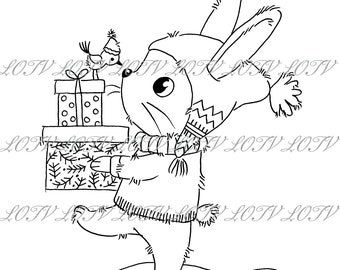 Lili of the Valley Digi Stamp - Folky Presents, JPEG, Christmas, Xmas, Noel, Festive, Snow, Digital