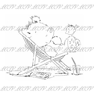 LOTV Digi Stamp - IH - Busy Bears - Deckchair Dreaming, JPEG, Chłopcy, Mężczyźni, Urodziny, Mężczyzna, Cyfrowy