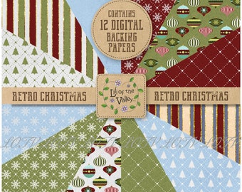 LOTV Backing Paper Set - KR - Retro Christmas, JPEG, Digital