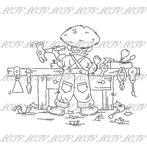 LOTV Digi Stamp - AS - Vintage Boys - El banco de trabajo, JPEG, Digital