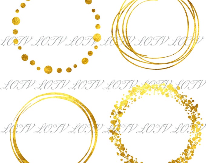 LOTV Digi Stamp Set - Gold Foil Circles and Splashes