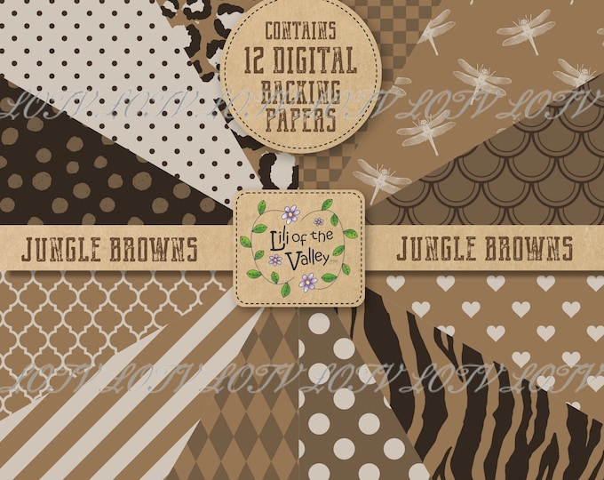LOTV Backing Paper Set - KR - Jungle Browns, JPEG, Digital