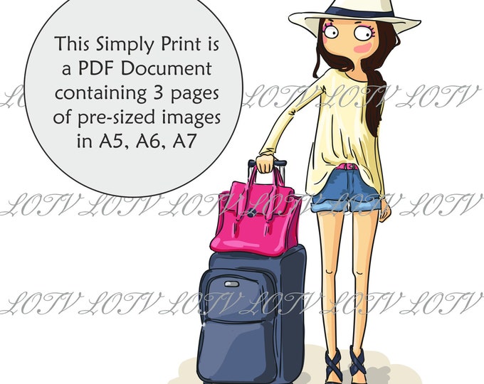 Lili of the Valley Full Colour Simply Print - August - Thoroughly Modern Misses, 3 Page Ready to Print PDF Document, Digital