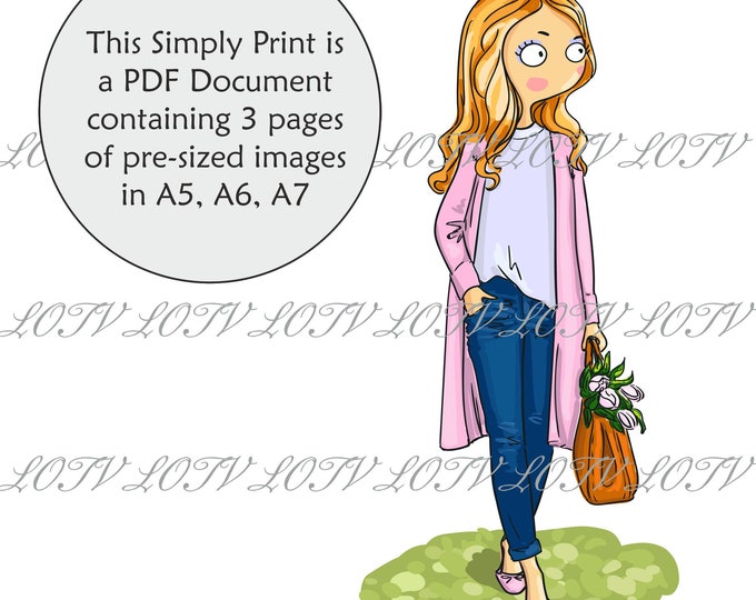 Lili of the Valley Full Colour Simply Print - March - Thoroughly Modern Misses, 3 Page Ready to Print PDF Document, Digital