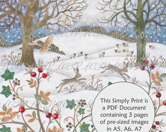 LOTV Full Colour Simply Print - AS - Countryside Winter, 3 Page PDF, Digital
