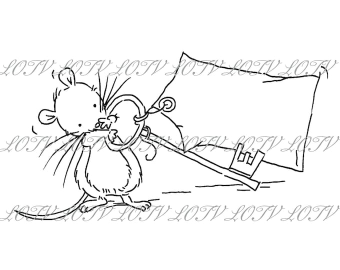 LOTV Digi Stamp - Little Mouse Key, JPEG, Cute, Mouse, Birthday, Sweet, Animal, Digital