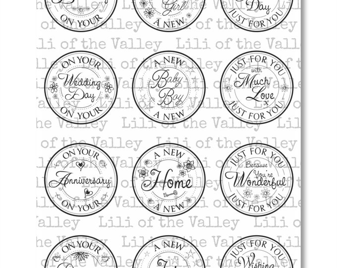 For You Circular Sentiments - A5 Stamp Set