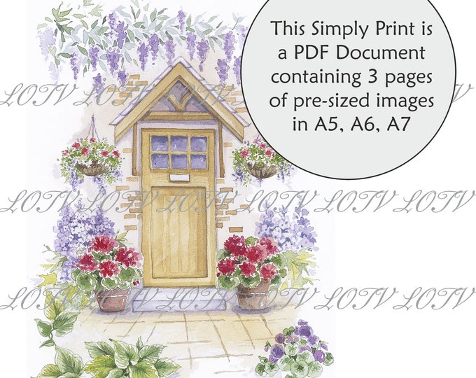 Lili of the Valley Full Colour Simply Print - A Warm Welcome, Gardens, Floral, Home,  3 Page PDF Ready to Print Document, Digital