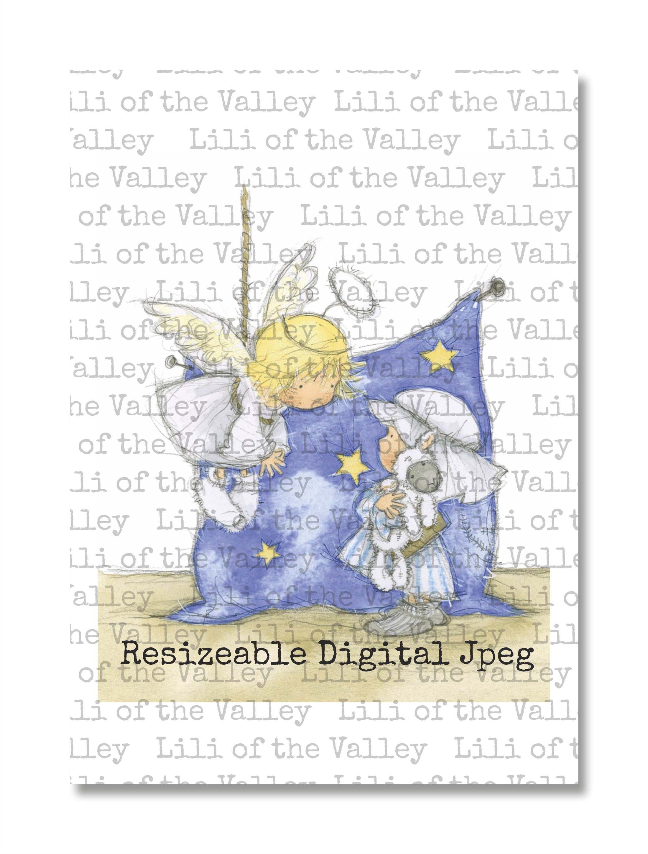 Digital Coloured JPG Nativity Angel Gabriel