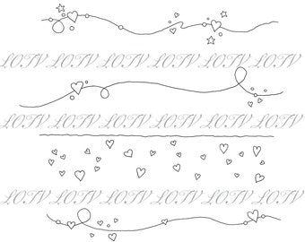 Lotv Digi Stamp - AS -  Heart Borders and Swirls, Jpg, Love, Digital