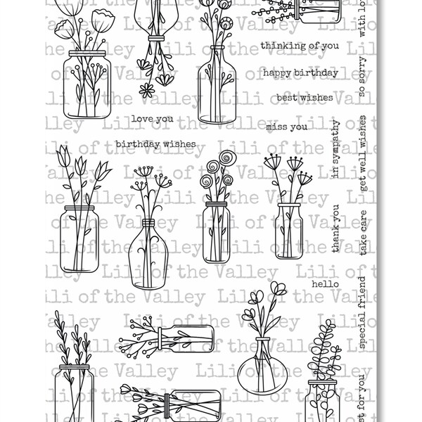 Vases of Flowers - A5 Stamp Set