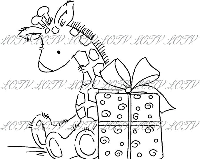 LOTV Digi Stamp - Toy Giraffe, JPEG, Baby, New Baby, Birth, Digital