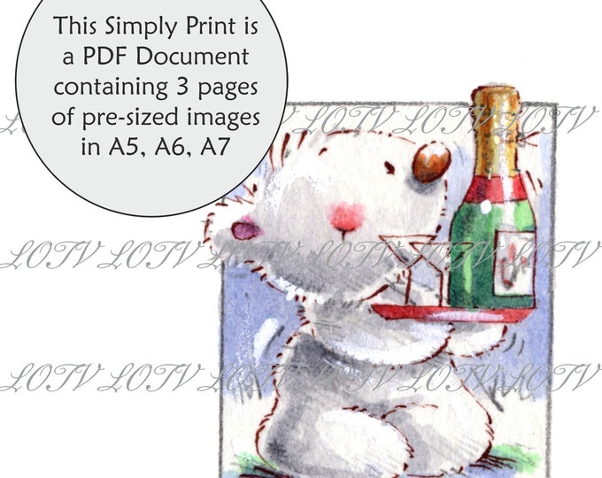 LOTV Full Colour Simply Print - IH - Little Ted Champagne - 3 Page PDF, Digital