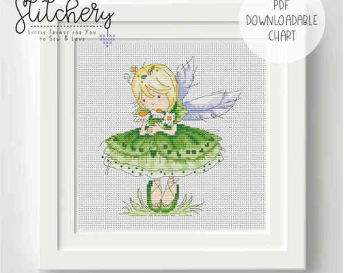 Fairy Lily - Daisies - Cross Stitch Downloadable Chart - PDF Pattern