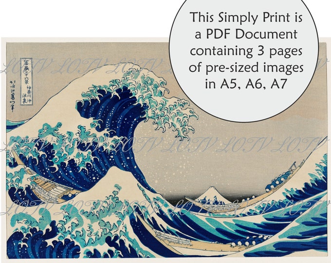 LOTV Full Colour Simply Print - The Great Wave off Kanagawa - 3 Page PDF