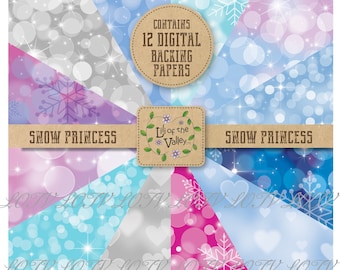 LOTV Backing Paper Set - AP - Snow Princess, JPEG, Digital