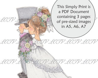 LOTV Full Colour Simply Print - AS - Happy Couple - 3 Page PDF Ready to Print Document, Digital