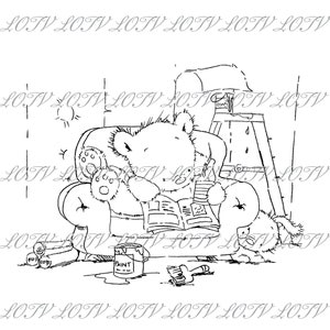 LOTV Digi Stamp - IH - Busy Bears - Mr Fixit, JPEG, Jongens, Mannen, Verjaardag, Man, Digitaal