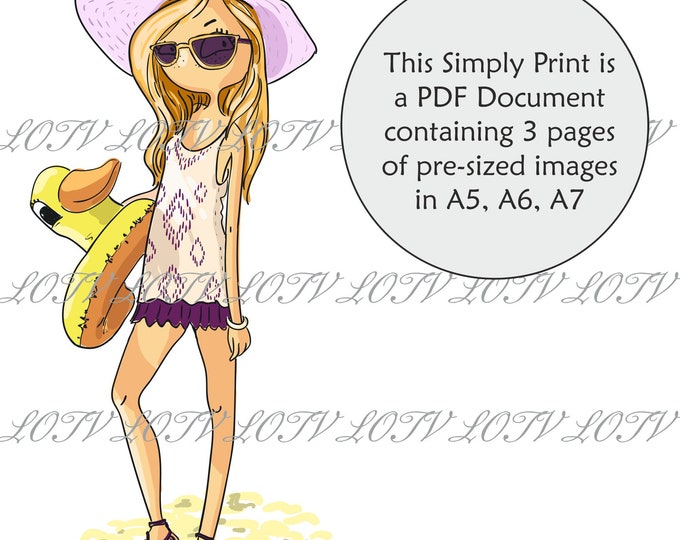 Lili of the Valley Full Colour Simply Print - July - Thoroughly Modern Misses, 3 Page Ready to Print PDF Document, Digital