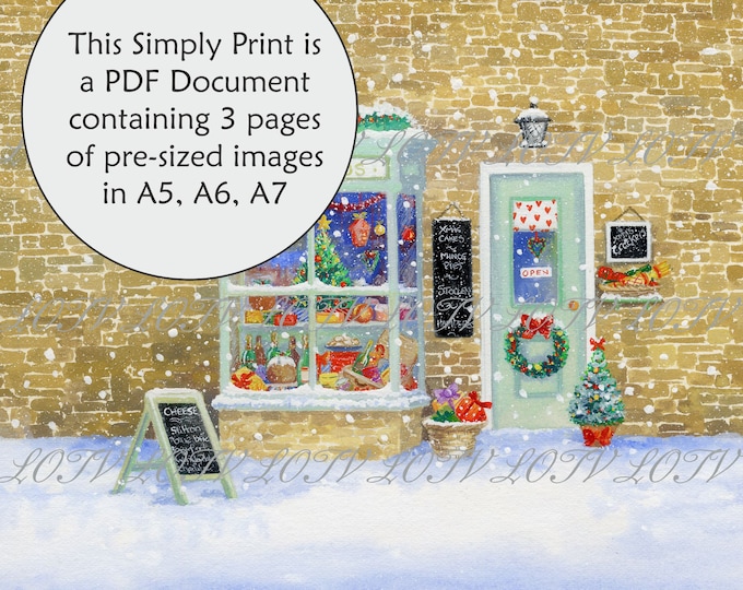 Lili of the Valley Full Colour Simply Print - Christmas Deli, 3 Page Ready to Print PDF Document, Digital