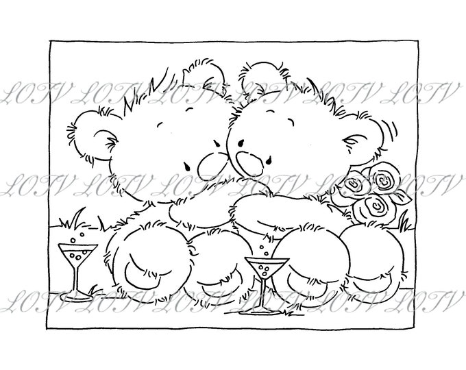 Lotv Digi Stamp - IH -  Little Ted Together, Jpg, Love, Digital