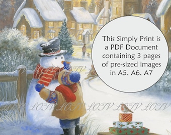 LOTV Full Colour Simply Print - Snowy Afternoon, 3 Page Ready to Print PDF Document, Digital
