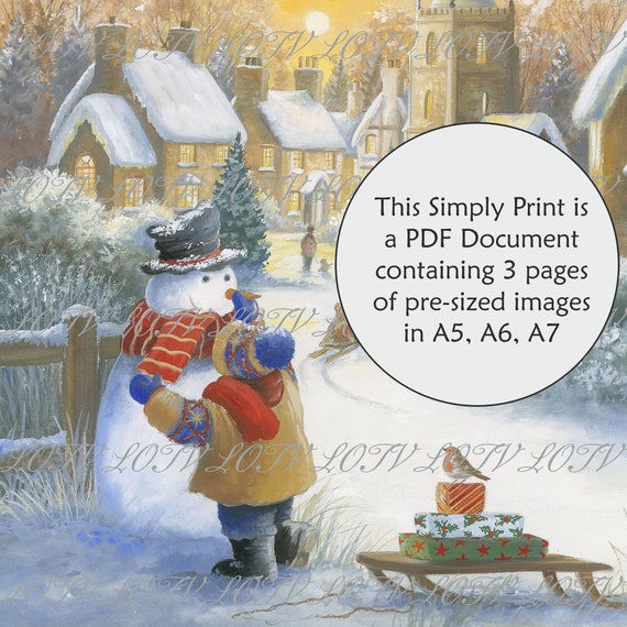 LOTV Full Colour Simply Print - Snowy Afternoon, 3 Page Ready to Print PDF Document, Digital