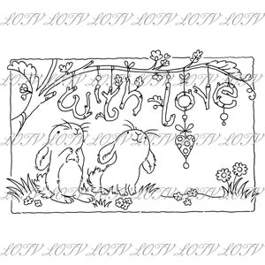 LOTV Digi Stamp - AS - Conejitos con Amor, JPEG, Digital