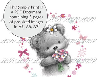 Lili of the Valley Full Colour Simply Print - CG - Jenny Floral Border - 3 Page PDF Ready to Print Document, Digital