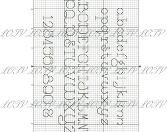 Alphabet - Cross Stitch Downloadable Chart - PDF Pattern