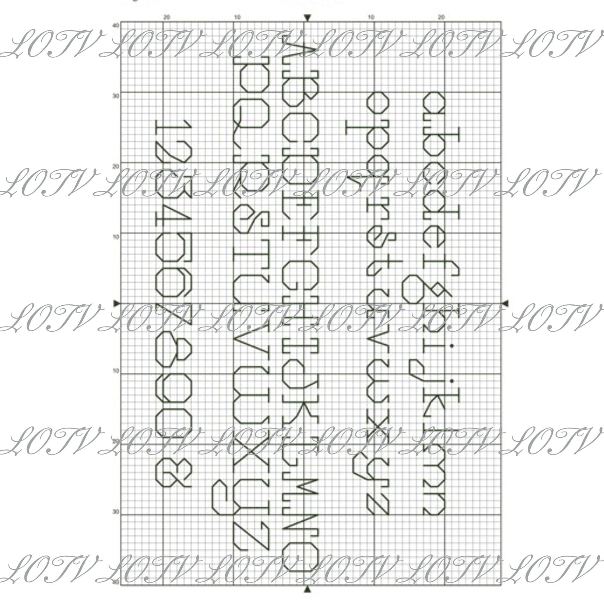Alphabet Cross Stitch Downloadable Chart PDF Pattern