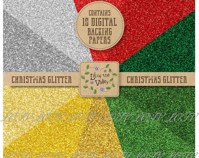 LOTV Backing Paper Set - MD - Christmas Glitter, JPEG, Digital