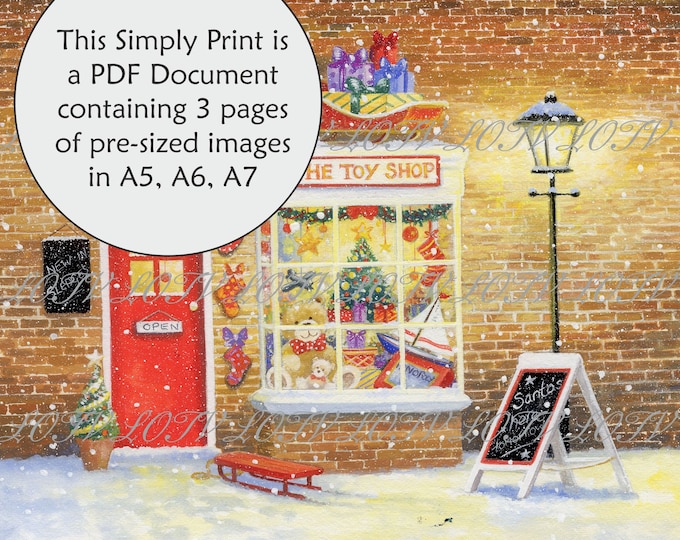 Lili of the Valley Full Colour Simply Print - Christmas Toy Shop, 3 Page Ready to Print PDF Document, Digital