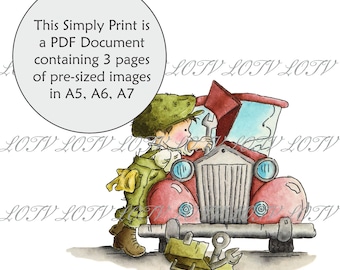 LOTV Full Colour Simply Print - AS - Under the Bonnet, 3 Page PDF Ready to Print Document, Digital