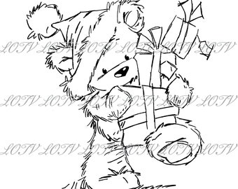 LOTV Digi Stamp - CG - James - Pile of Presents, JPEG, Christmas, Xmas, Noel, Festive, Snow, Digital