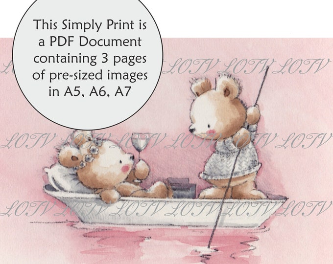 LOTV Full Colour Simply Print - IH - Boating Bears - 3 Page PDF, Digital